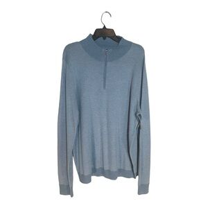 Nordstrom 1/4 zip blue gray lightweight sweater (H1)